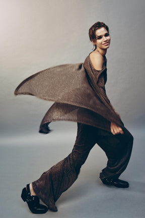 Palazzo-Hose mit Metallic-Faden