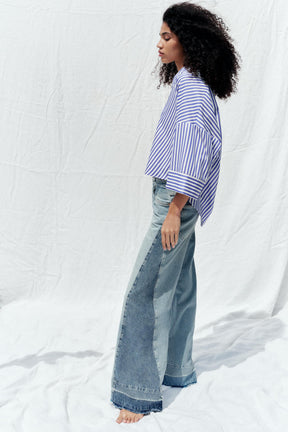 POPELINE-HEMD MIT WEITÄRMELN