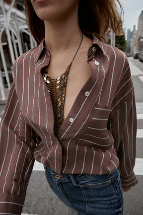 Gestreiftes Hemd mit Tasche