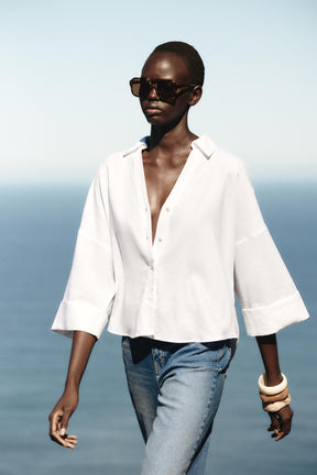 Hemd aus Leinenmischgewebe