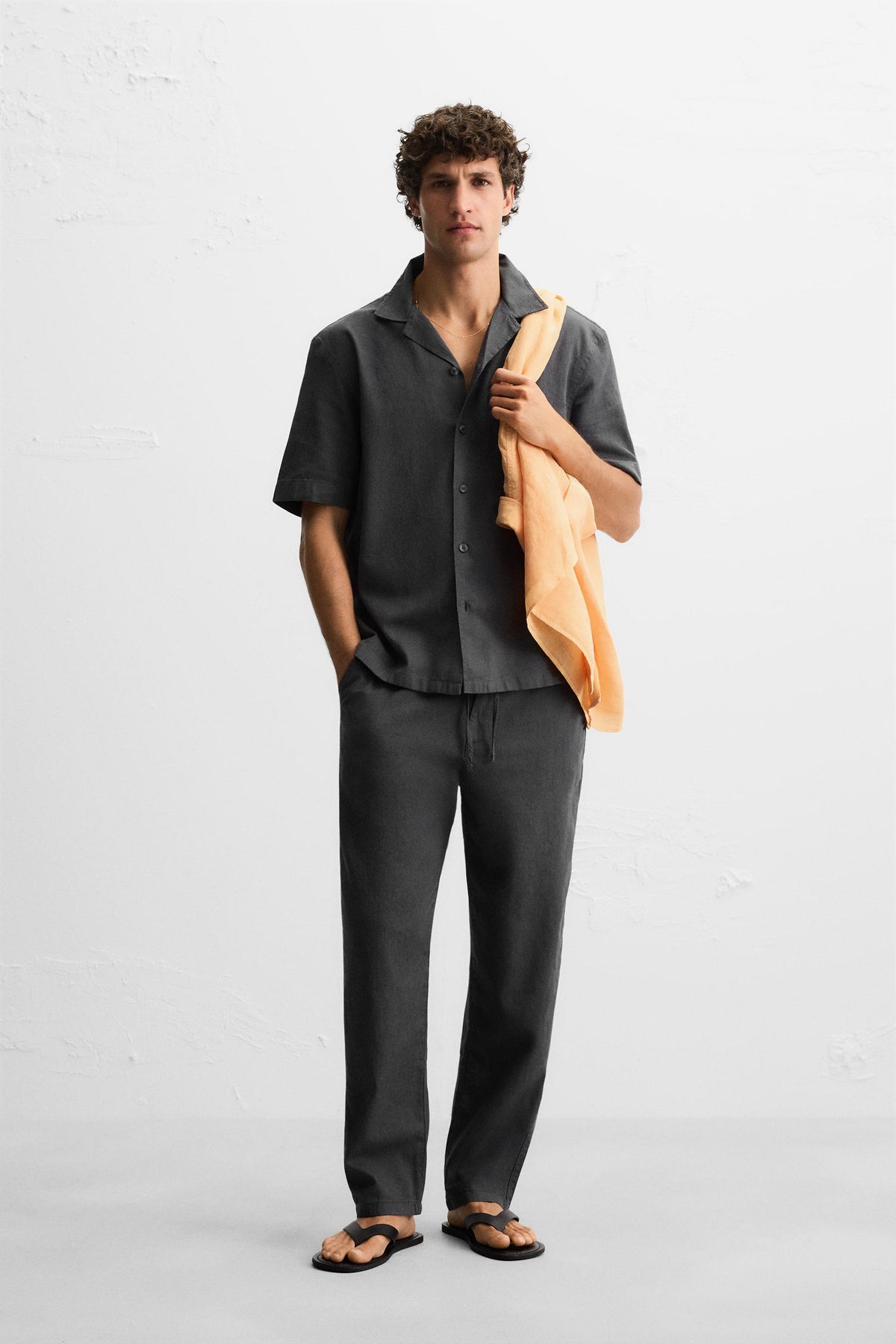 COTTON/LINEN TROUSERS - Image 1