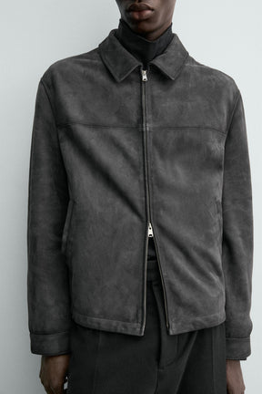 REGULAR FIT SUEDE LEATHER JACKET - Image 5