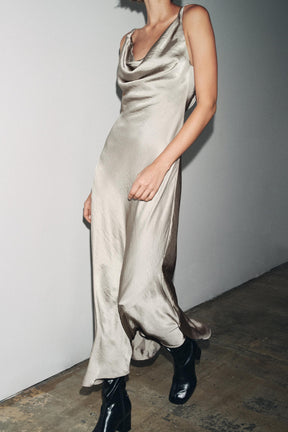 ZW COLLECTION LONG SATIN DRESS - Image 4