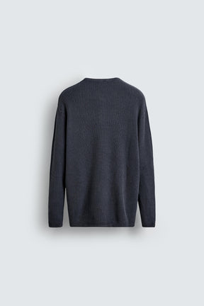 WASHED GRANDAD COLLAR JUMPER - Image 7