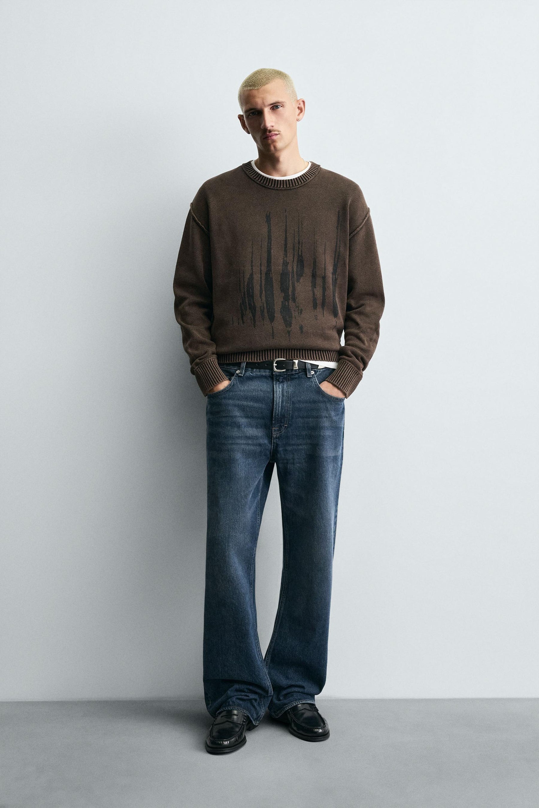 WASHED PRINT SWEATER - Image 1