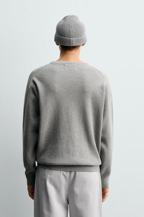TEXTURED COTTON SWEATER - Image 3