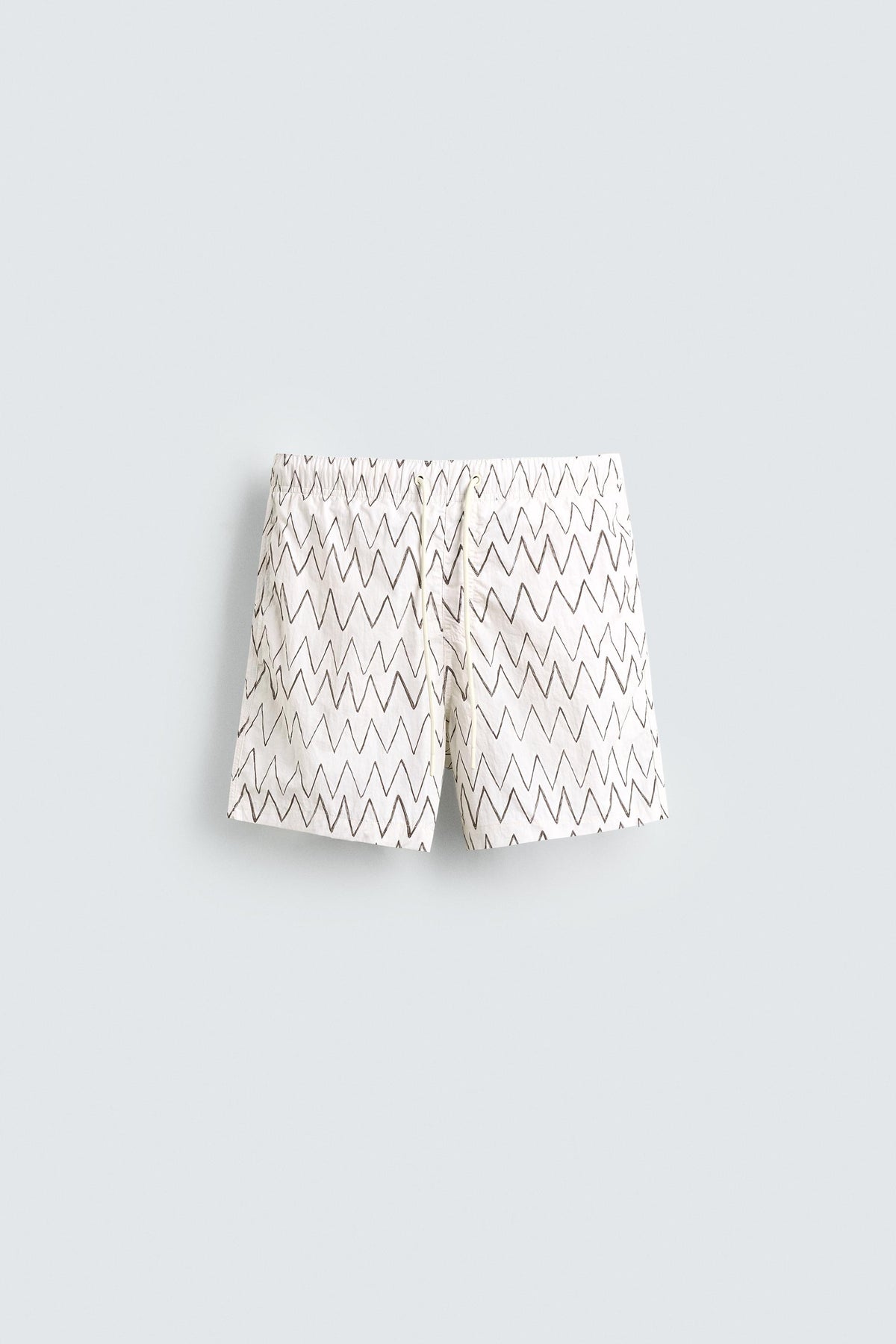 GEOMETRIC PRINT MID-LENGTH SWIMMING TRUNKS - Image 1