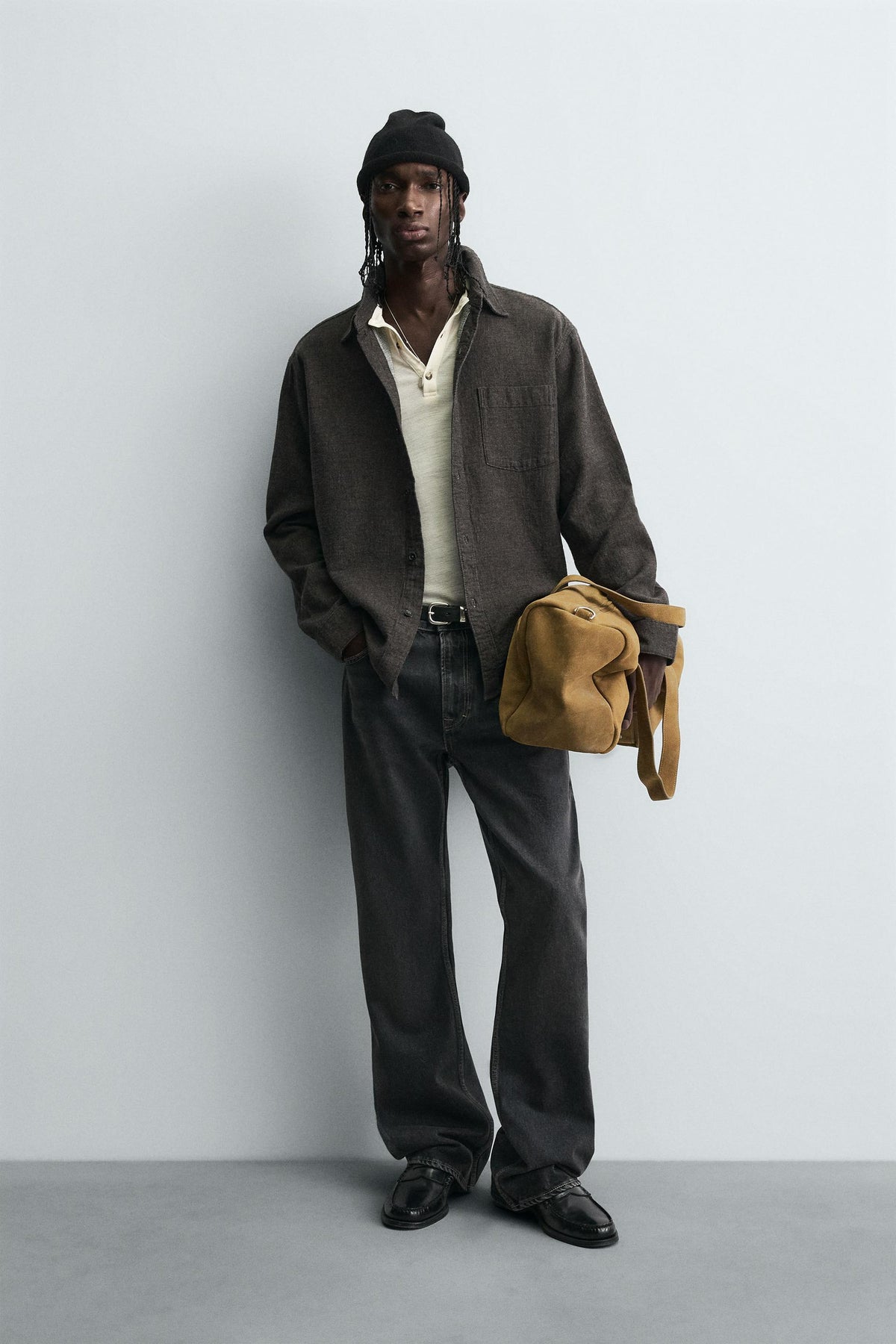 TEXTURED RELAXED FIT OVERSHIRT - Image 1