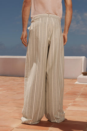 LIMITED EDITION STRIPED WIDE-LEG TROUSERS - Image 3