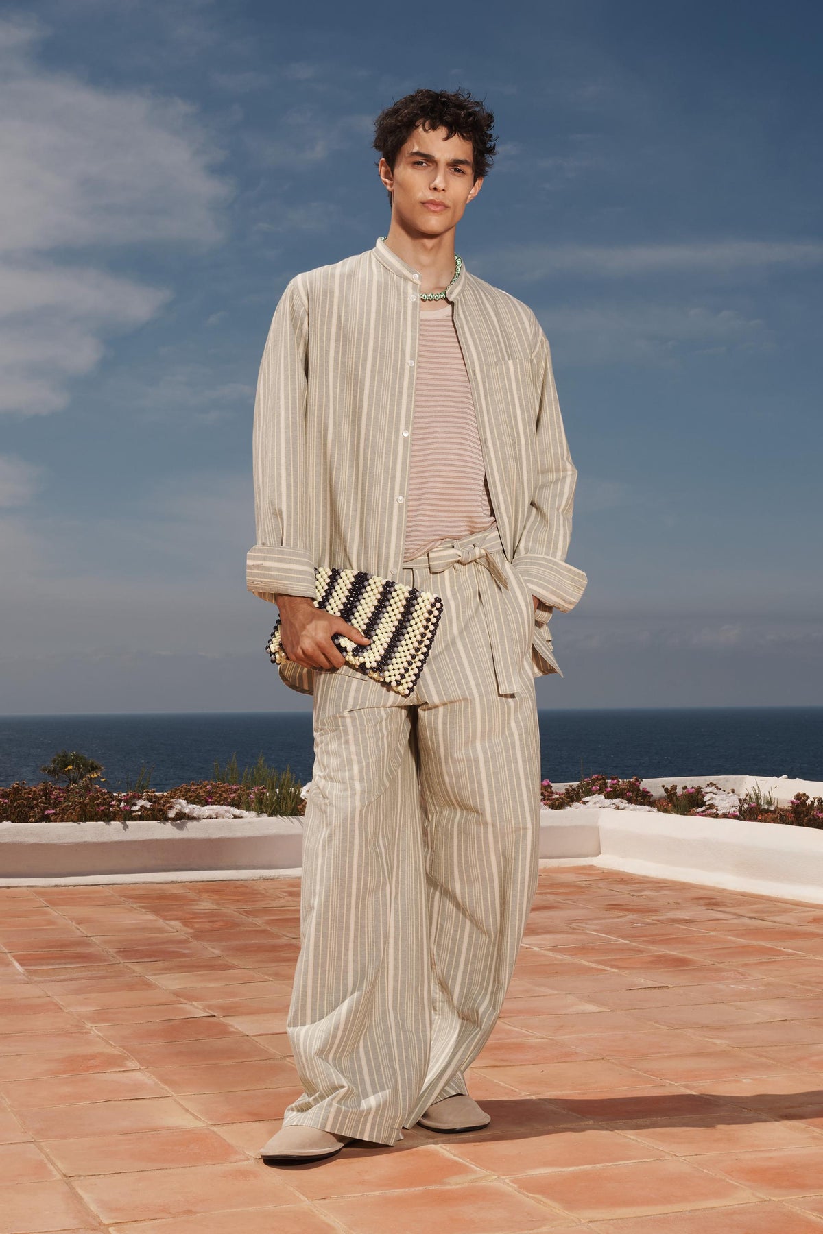 LIMITED EDITION STRIPED WIDE-LEG TROUSERS - Image 1