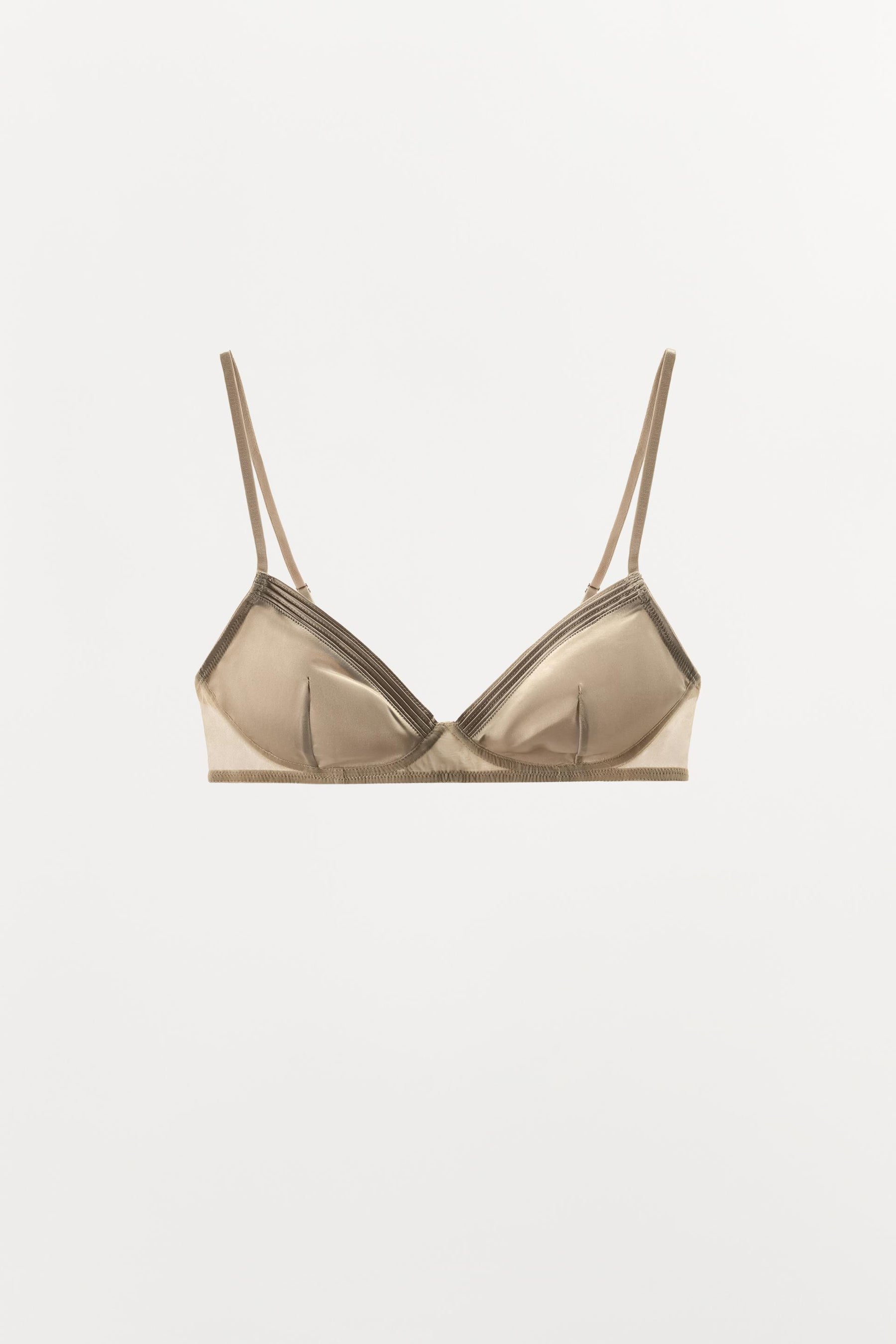 Plissiertes Satin-Bralette
