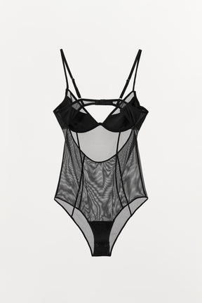 Plissierter, halbtransparenter Body