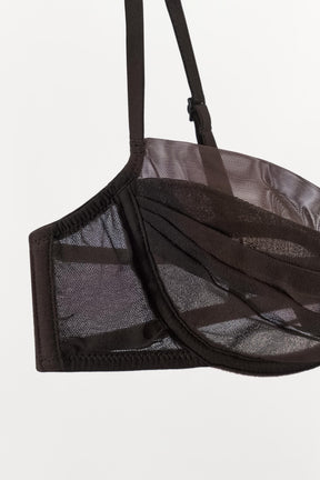 Plissierter Bügel-BH mit Kontrastdetails