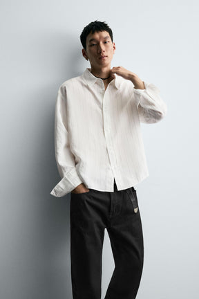 IRREGULAR STRIPE FLOWING SHIRT - Image 6