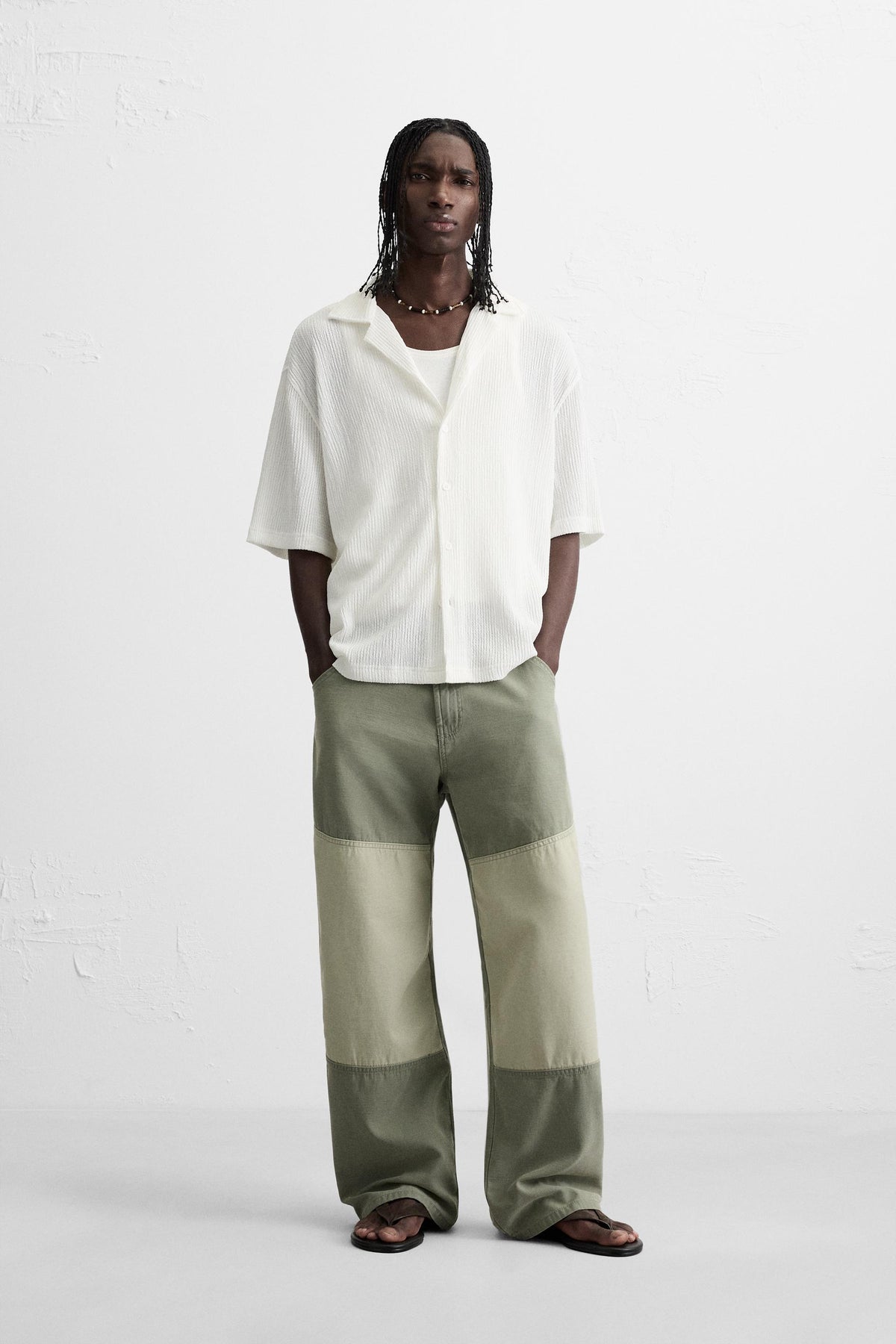 CREASED-EFFECT TEXTURED SHIRT - Image 1