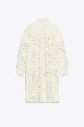 EMBROIDERED SHIRT DRESS ZW COLLECTION - Image 3