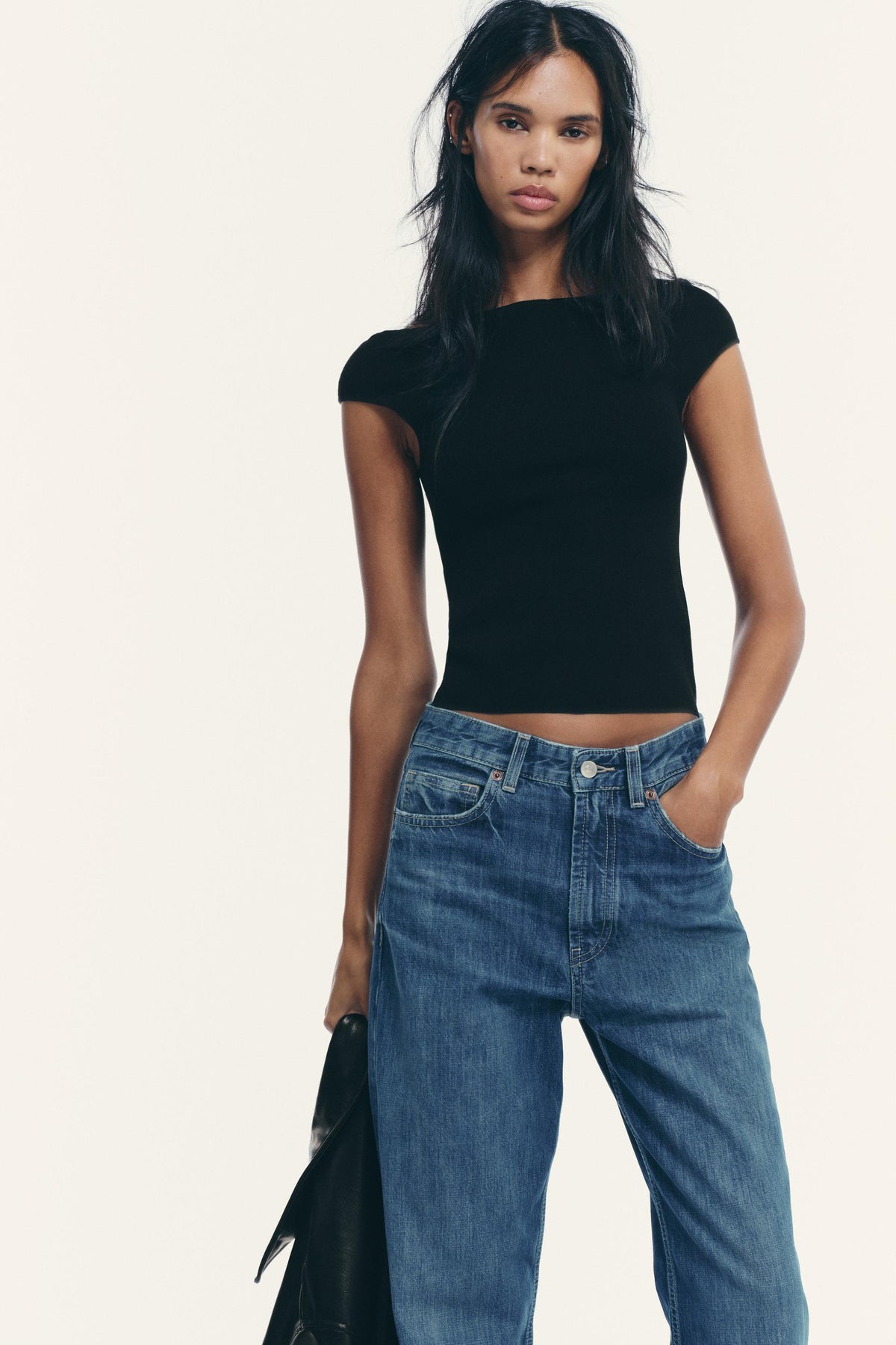 Stricktop mit U-Boot-Ausschnitt