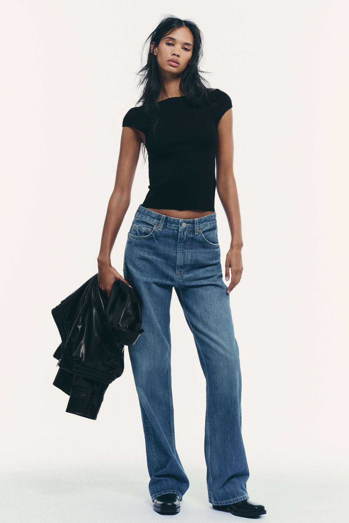 Stricktop mit U-Boot-Ausschnitt