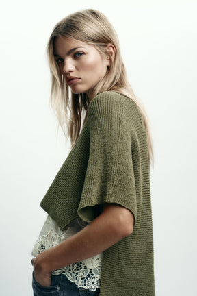 Kontraststrickpullover