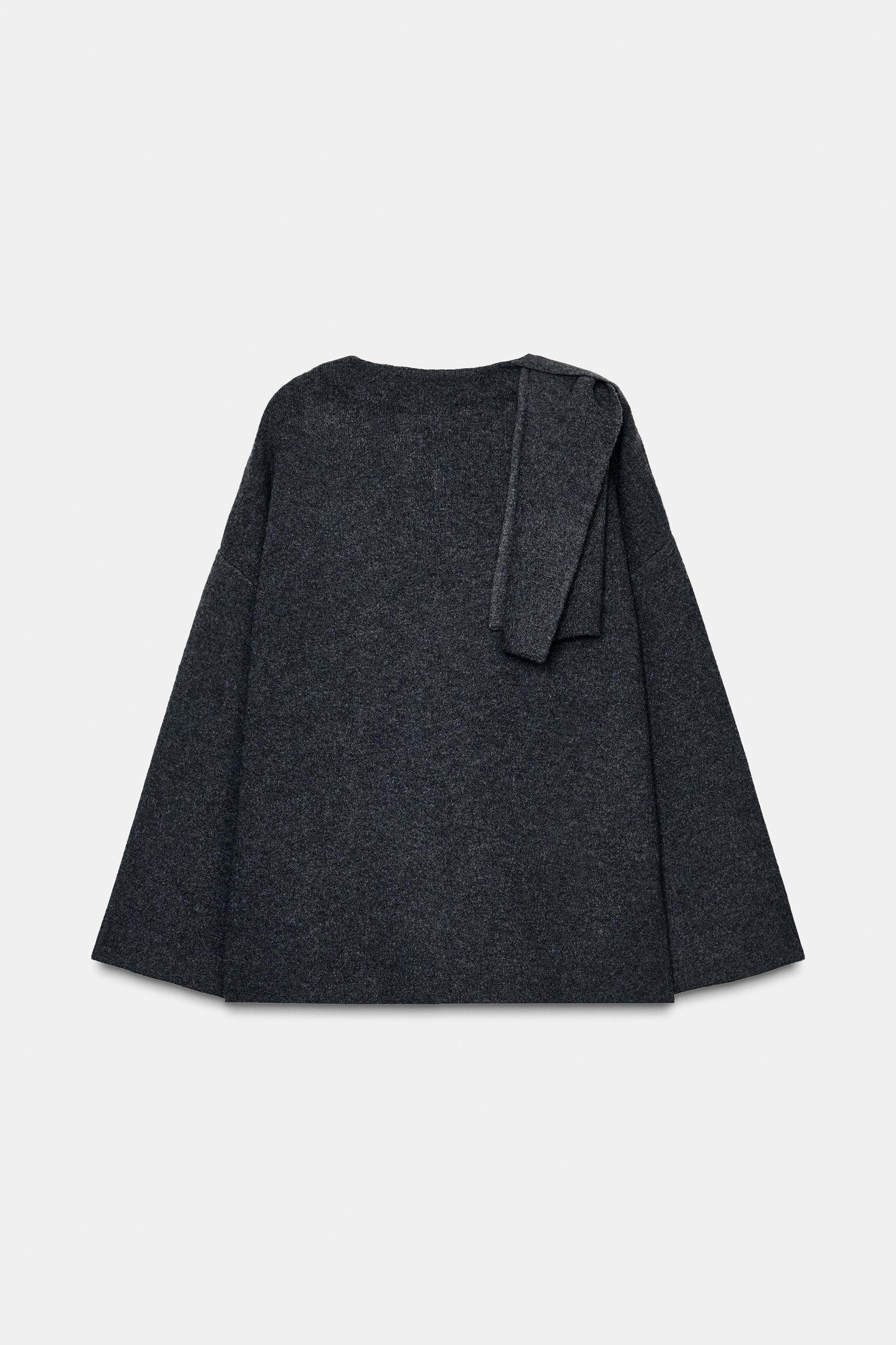 KNIT CAPE WITH SCARF DETAIL - Image 5