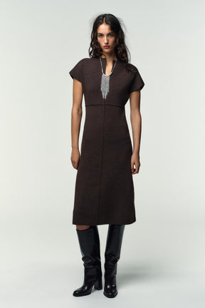 KNITTED MIDI DRESS - Image 1