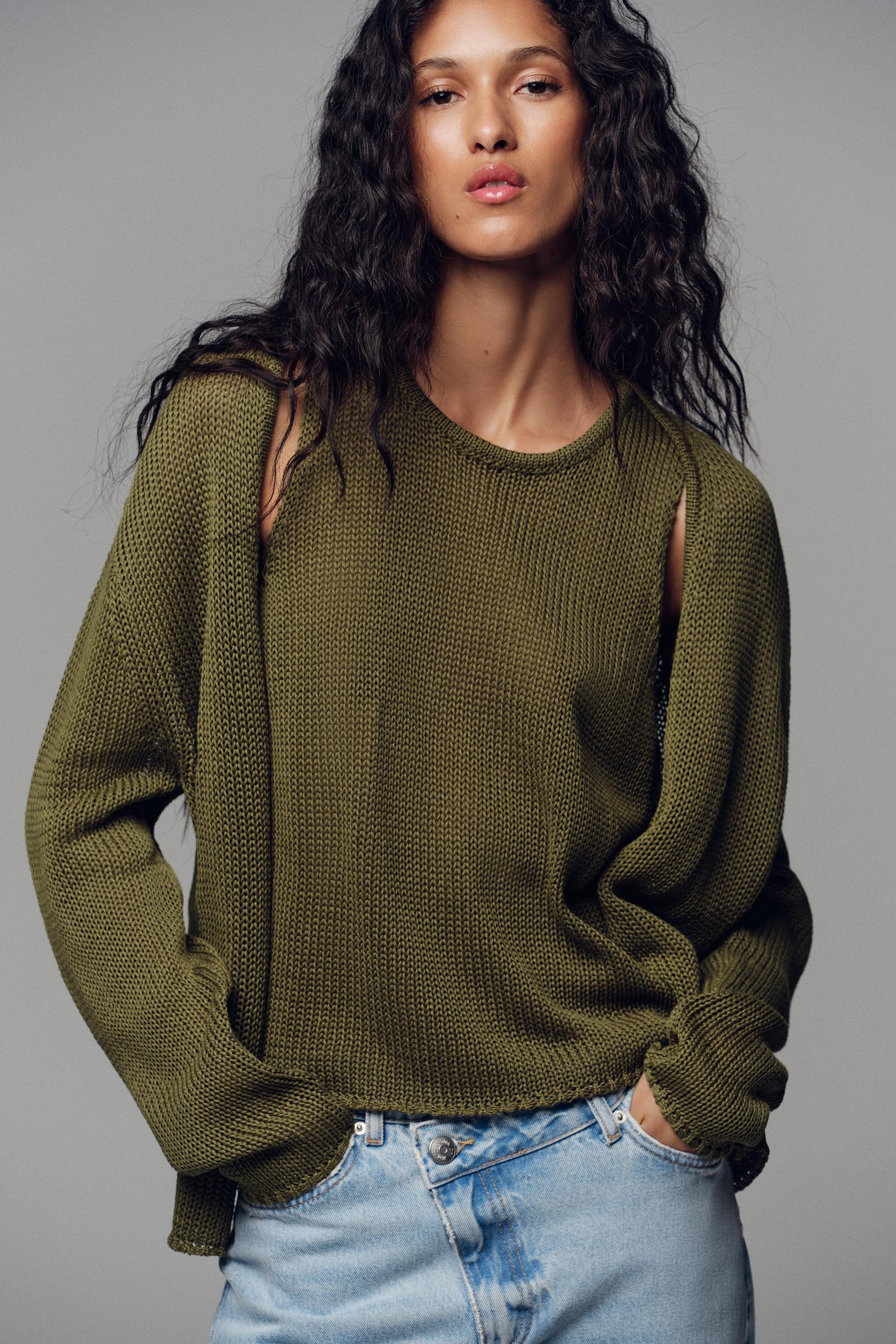 Strickoberteil aus Baumwolle