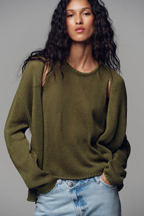 Strickoberteil aus Baumwolle