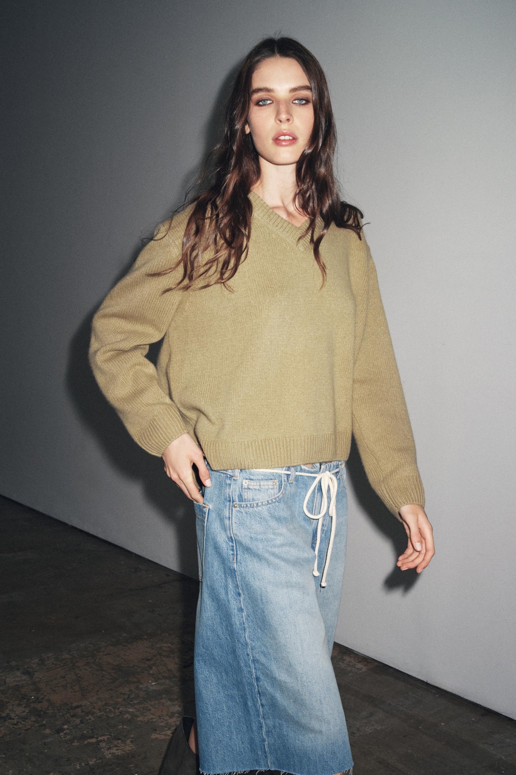 Hüftig geschnittene Denim-Bermudashorts