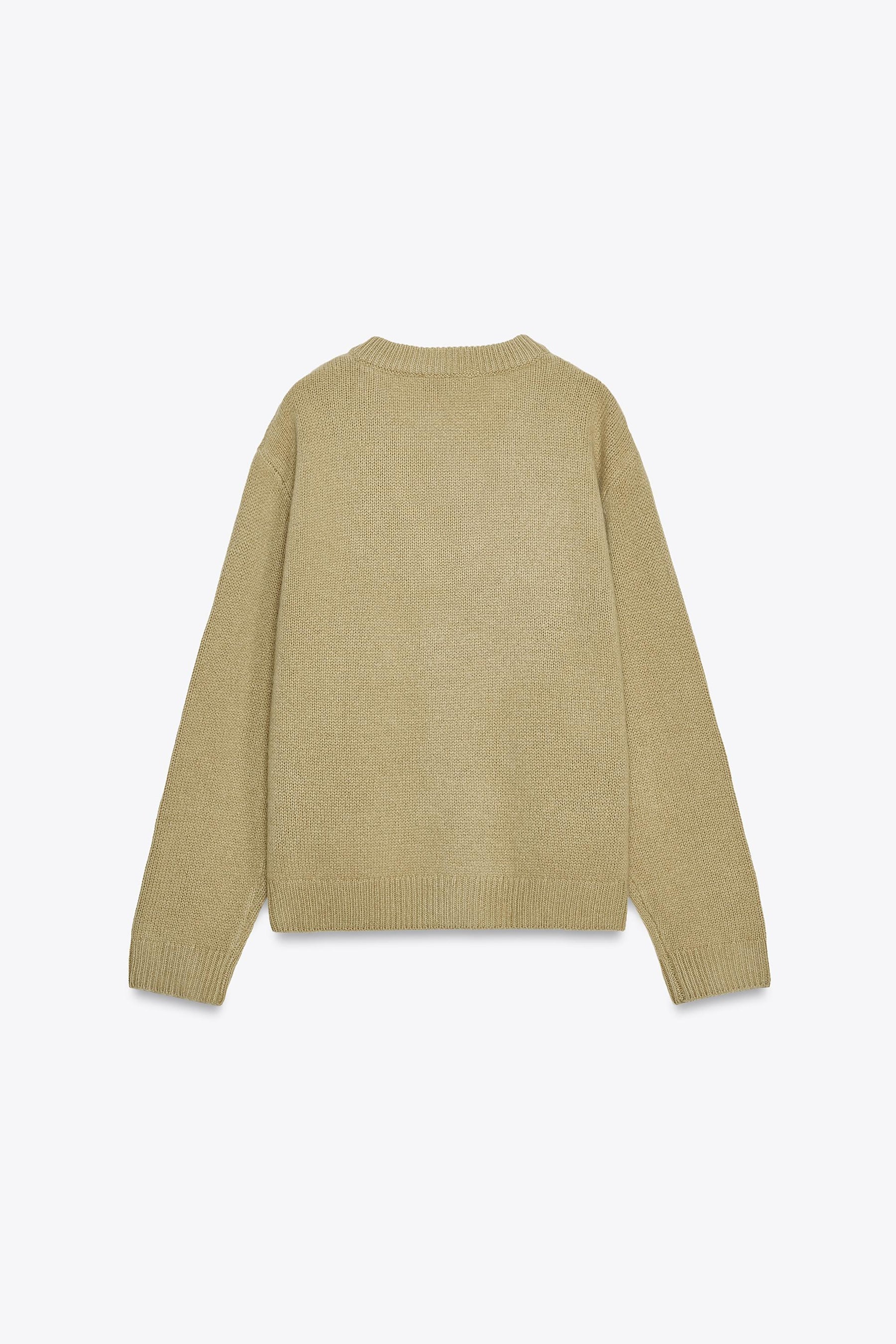 100% WOOL V-NECK JUMPER - Image 1