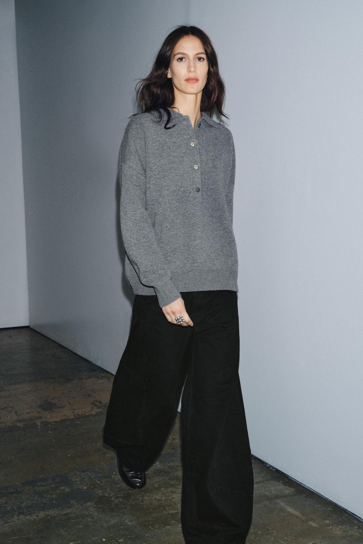 Poloshirt aus Wollstrick