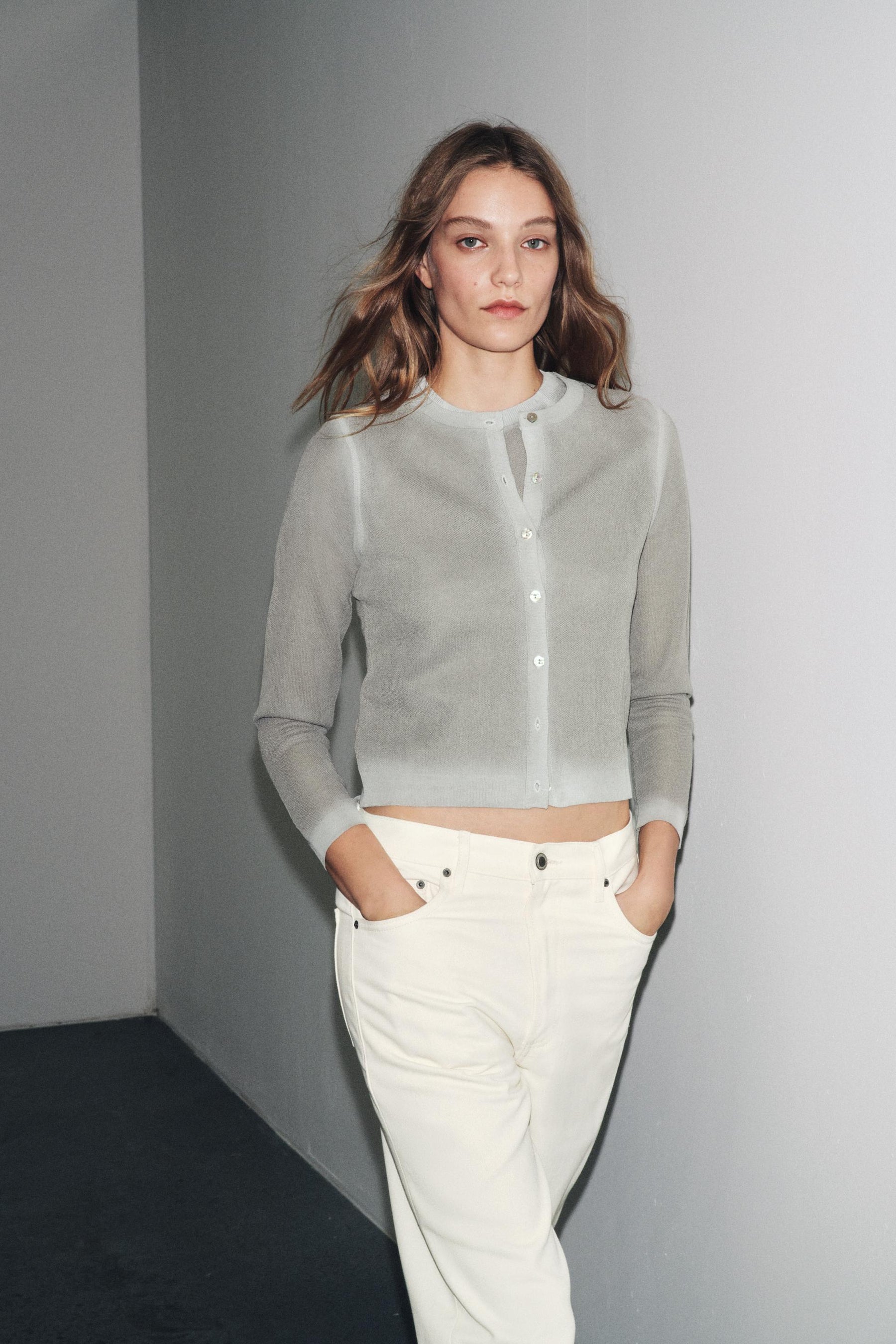 Cardigan mit verwaschenem Effekt