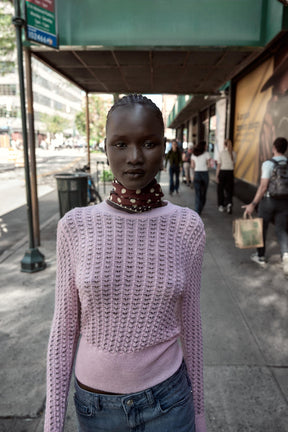 POINTELLE KNIT WOOL AND ALPACA JUMPER - Image 2