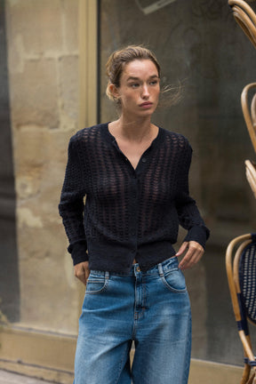 Strickjacke aus Wolle und Alpaka