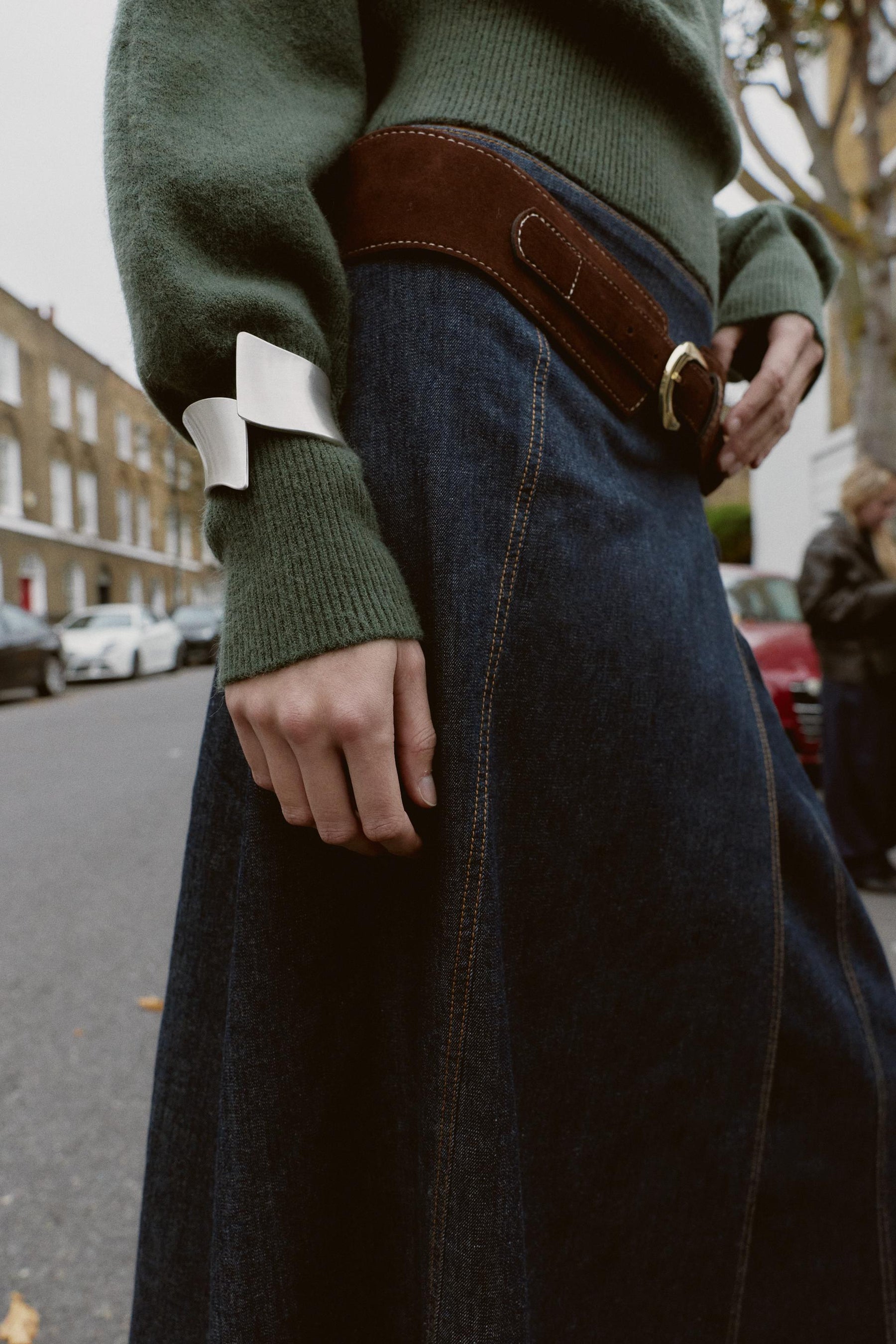 Asymmetrischer Strickpullover