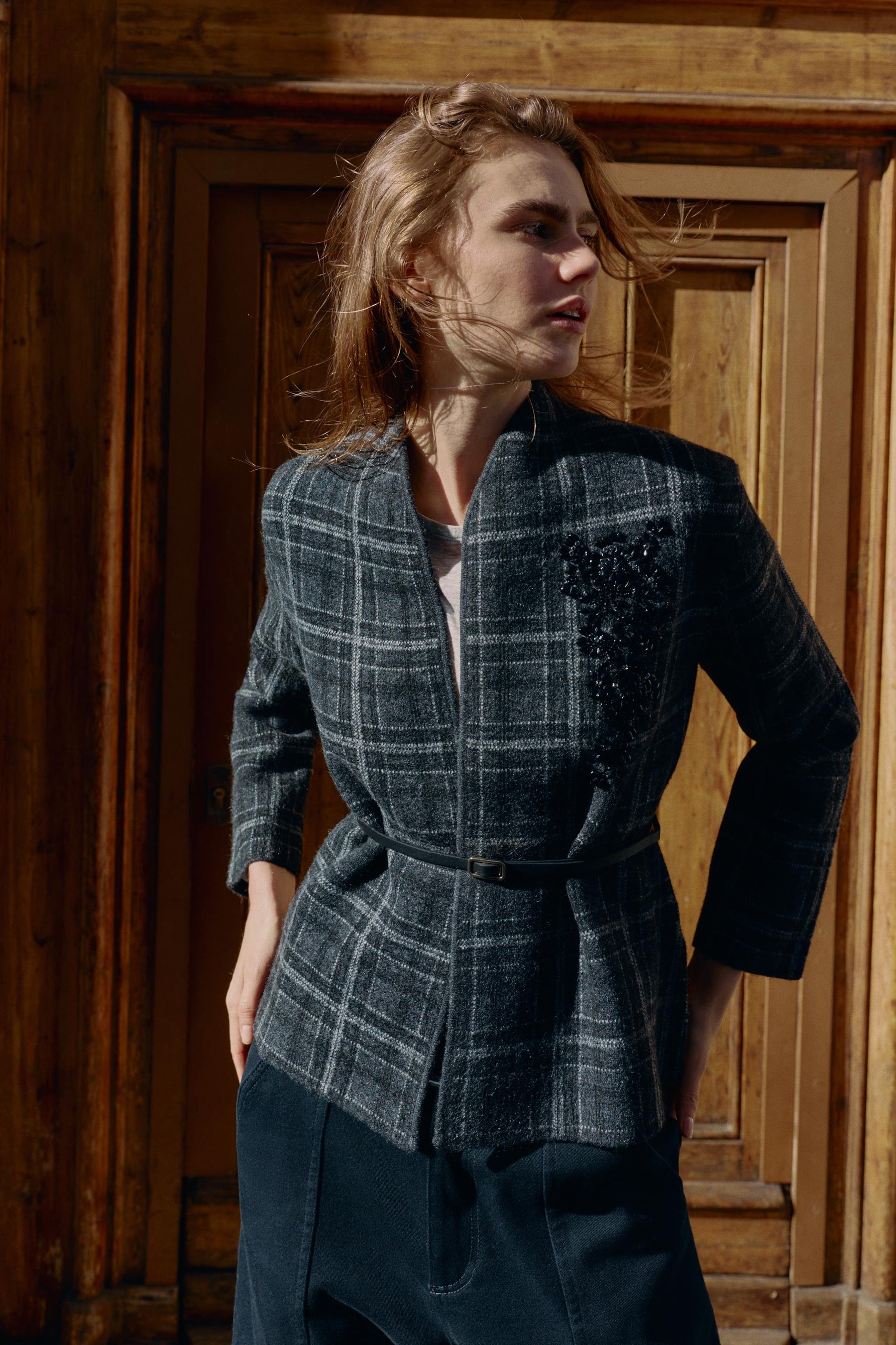 Strickjacke mit Gürtel