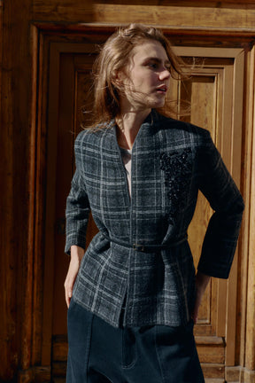 Strickjacke mit Gürtel