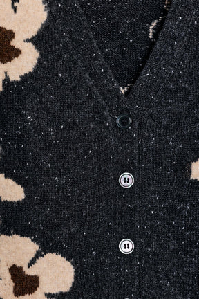 Cardigan mit floralem Jacquardmuster