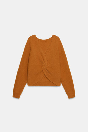 Strickpullover mit Knoten im Rücken