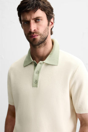 CONTRAST KNIT POLO SHIRT - Image 5