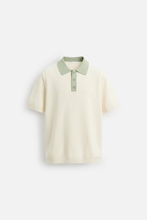 CONTRAST KNIT POLO SHIRT - Image 6