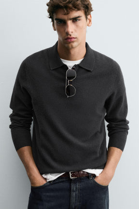 WOOL BLEND KNIT POLO SHIRT - Image 5