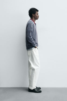 STRIPED WOOL BLEND KNIT POLO SHIRT - Image 4