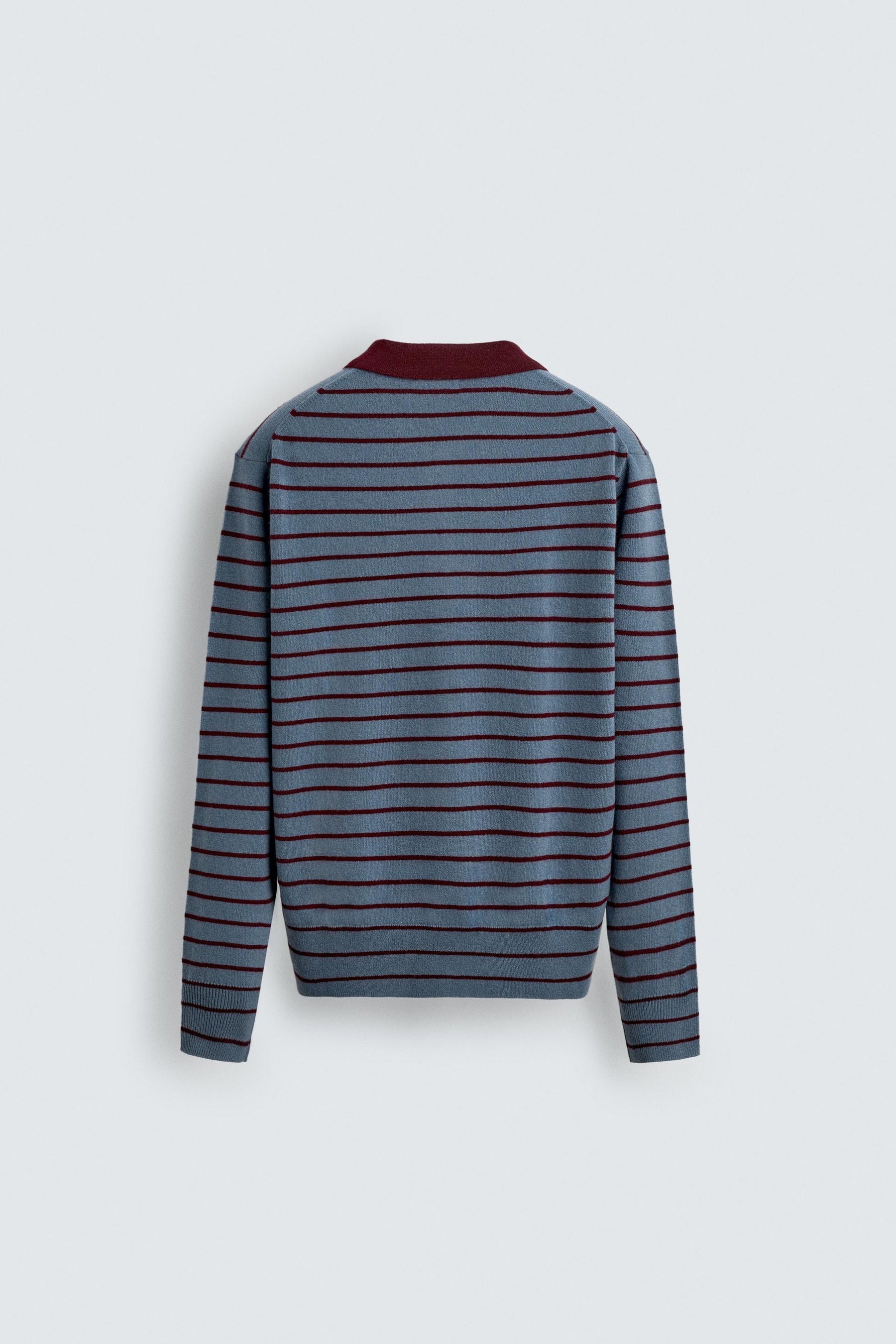 STRIPED WOOL BLEND KNIT POLO SHIRT - Image 6