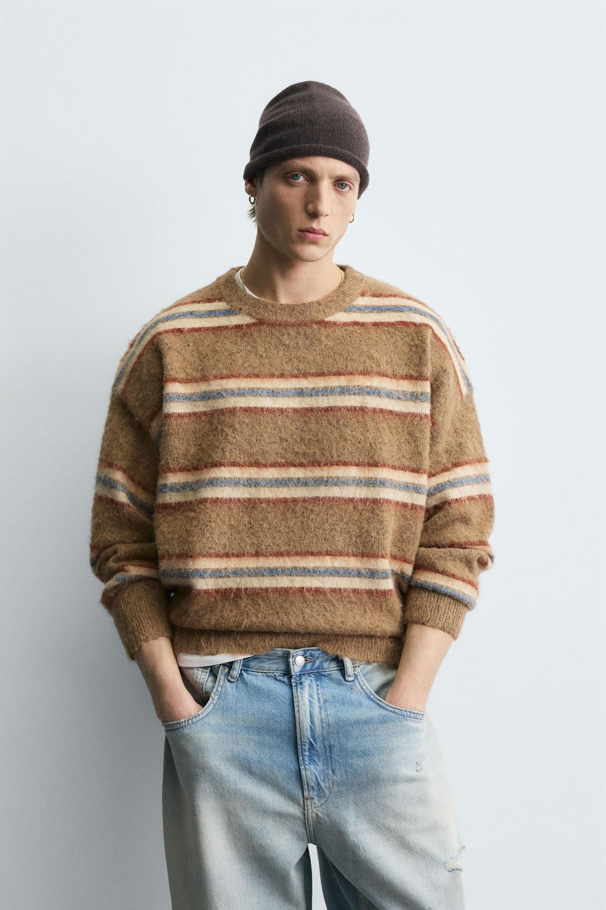 BRUSHED JACQUARD STRIPED JUMPER - Image 2
