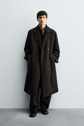 Belted Wool Blend Coat