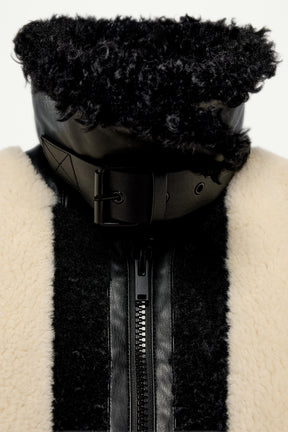 Patchwork-Jacke aus Kunstpelz