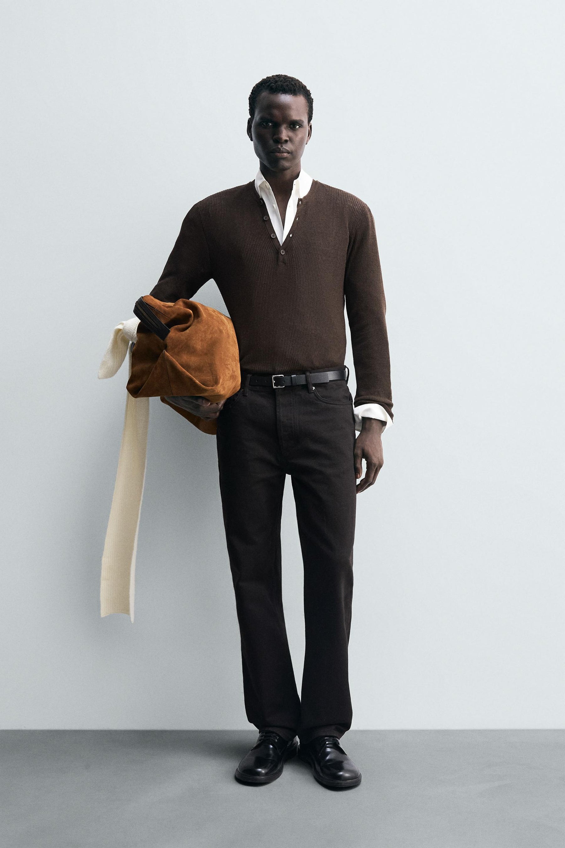 LIGHTWEIGHT GRANDAD COLLAR JUMPER - Image 1