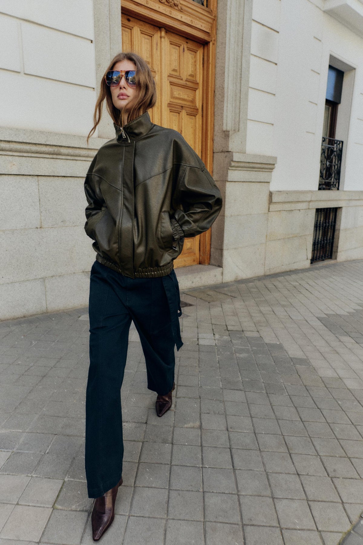 Bomberjacke aus Kunstleder