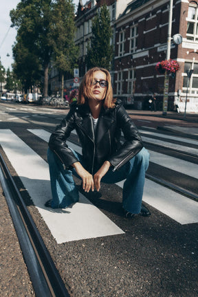 Bikerjacke aus Kunstleder