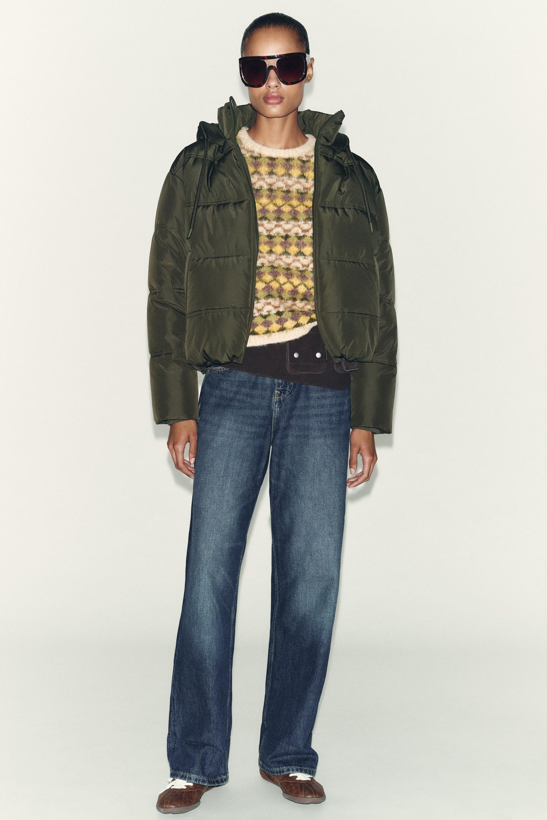 SHORT WATER-REPELLENT AND WINDPROOF HOODED ANORAK - Image 1